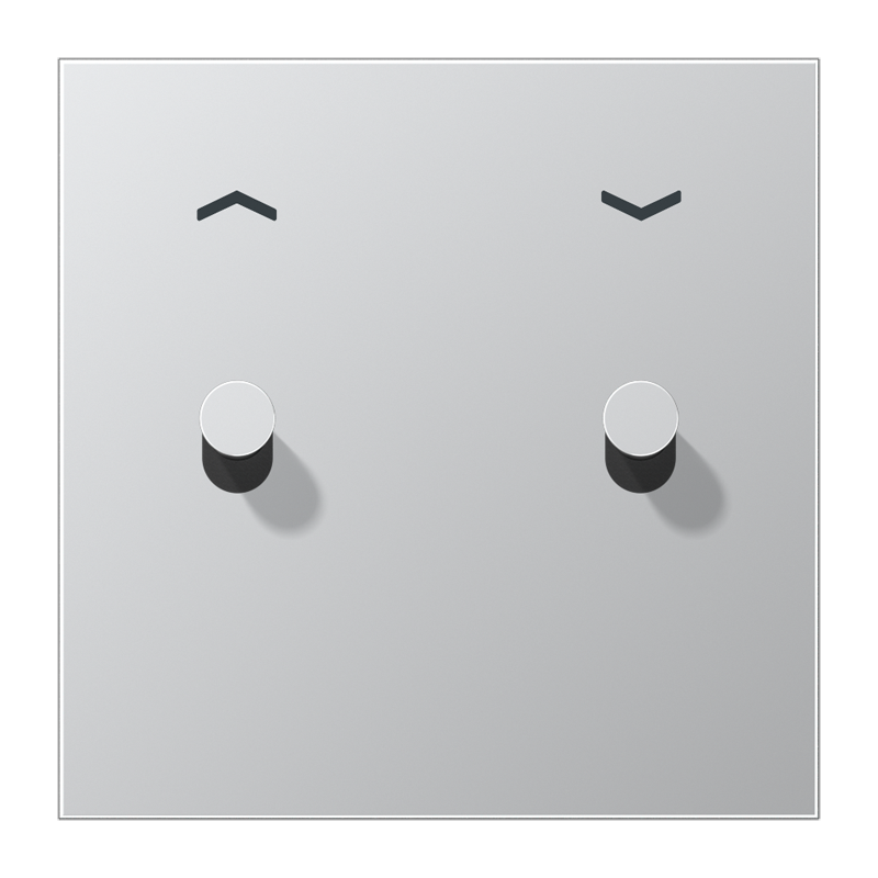 Jung AL12-5PK0 Abdeckung mit Kipphebel "Kegel", 2 Kipphebel, mit Pfeilsymbolen, Serie LS 1912, Aluminium
