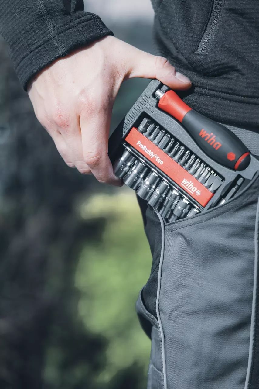 Wiha 46960 ProBuddy Evo 40-tlg. Bit und Steckschlüssel Set 1/4 Zoll für Profi, Heimwerker & Fahrradfahrer