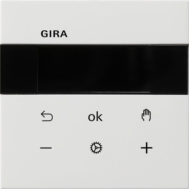 Gira 5393112 S3000 Raumtemperaturregler Display, Flächenschalter, reinweiß glänzend