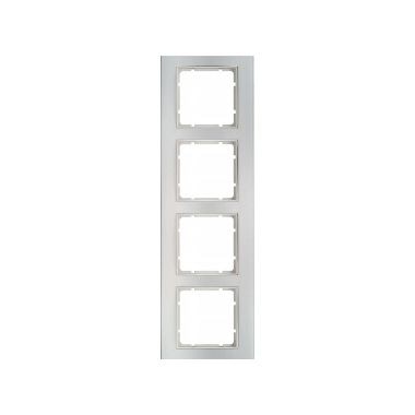 Berker 10143904 Rahmen 4-fach, B.3, Alu/polarweiß matt, Aluminium eloxiert