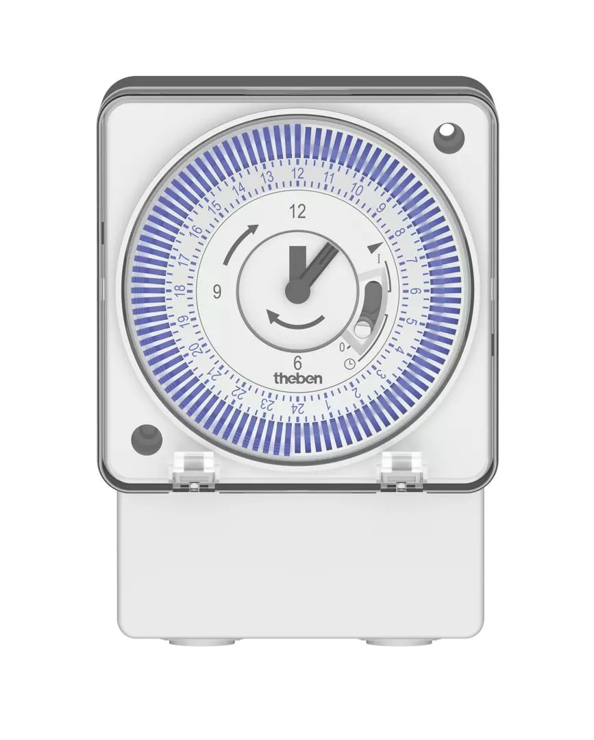 Theben 1840200 SUL 184 FM WM Analoge Zeitschaltuhr mit Tagesprogramm, 3 Tage Gangreserve, Wandmontage/Stecksockel, Frontrahmen 72x72 mm
