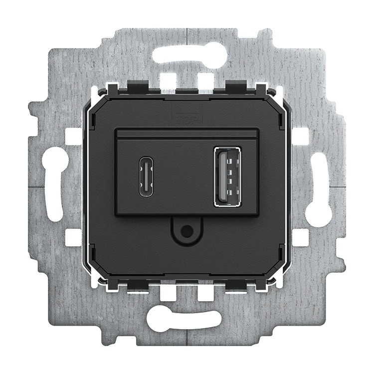 Busch-Jaeger 6475 U USB-Netzteil-Einsatz mit USB-A und USB-C Schnittstelle