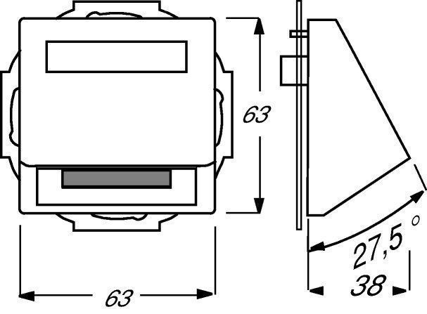 Busch-Jaeger 1758-885 Zentralscheibe für Daten-Kommunikations-Steckverbinder, mit Beschriftungsfeld, mit Schrägauslass, schwarz matt, Plattform 63