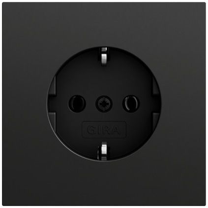 Gira 446674 Schutzkontakt-Steckdose ohne Befestigungskrallen Flächenschalter, System 70, schwarz matt (lackiert)