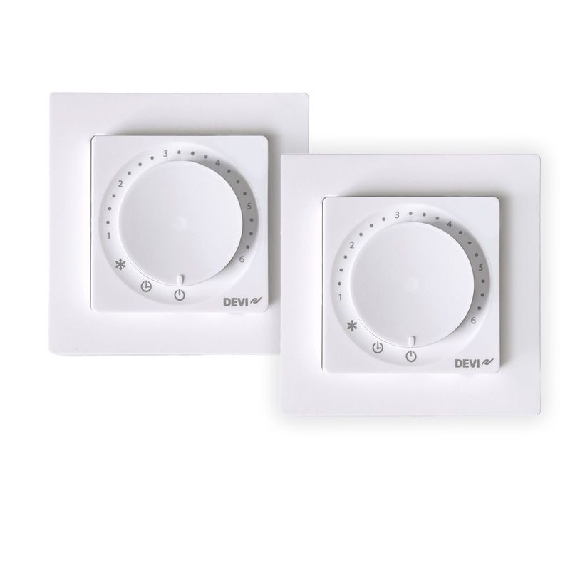 Devi 140F1160-2 DEVIreg™ Basic Progammierbarer Fussbodenboden-Thermostat, 2er Set