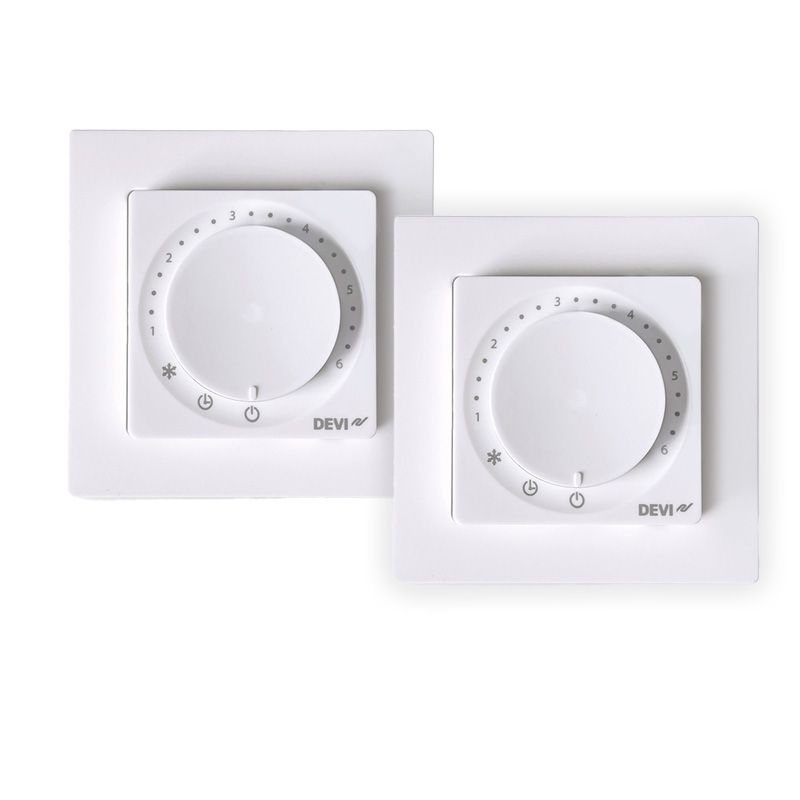 Devi 140F1160-2 Progammierbarer Fussbodenboden-Thermostat REG BASIC 2er Set