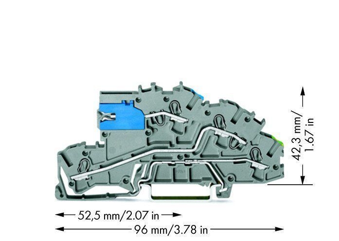 Wago 2003-7641 Installations-Etagenklemme mit N-Trennschlitten NT/L/PE