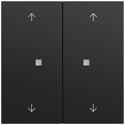 Gira 538674 Wippe 2-fach mit Pfeilsymbolen und Kontrollfenster, System 70, schwarz matt (lackiert)