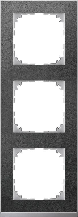 Merten MEG4030-3669 Rahmen 3-fach, M-Pure Decor, Schiefer/aluminium