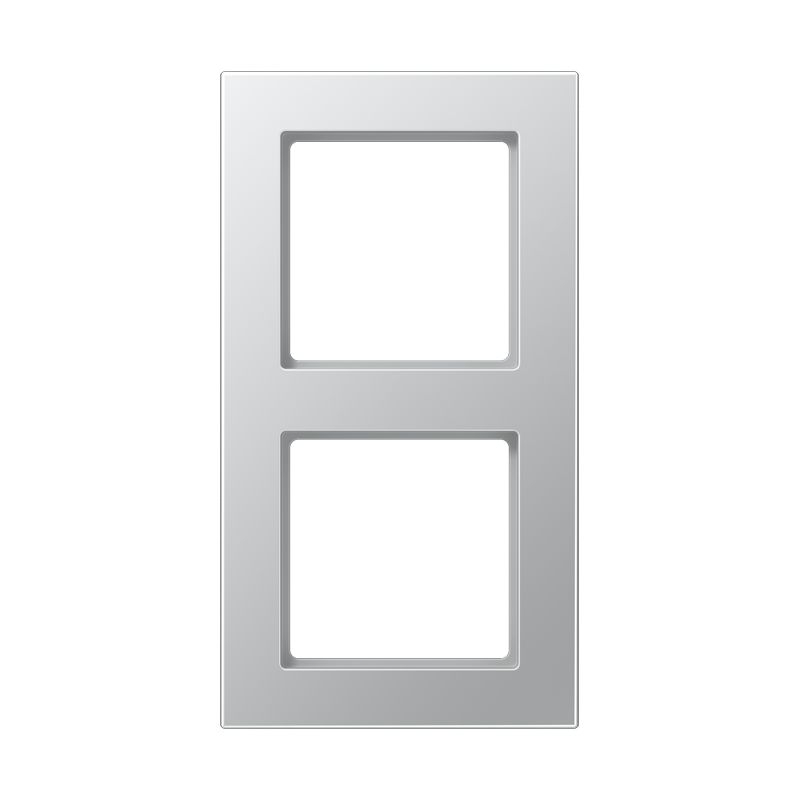Jung A5582BFAL Rahmen 2-fach, A 550, Thermoplast lackiert, aluminium, senkrechte und waagerechte Montage