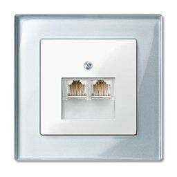 Merten 296119 Zentralplatte für UAE-Einsatz, 2-fach, System M, polarweiß glänzend