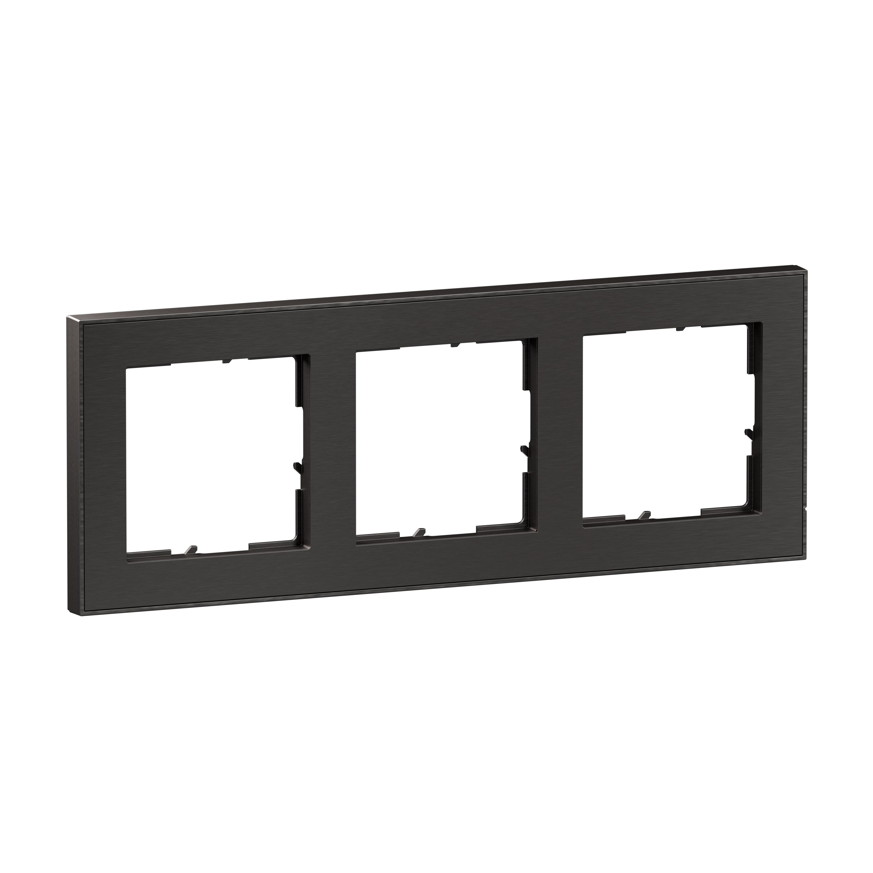 Legrand 765493 SEANO+ 3-fach Rahmen mit Echtmaterialoberfläche, Dark Steel