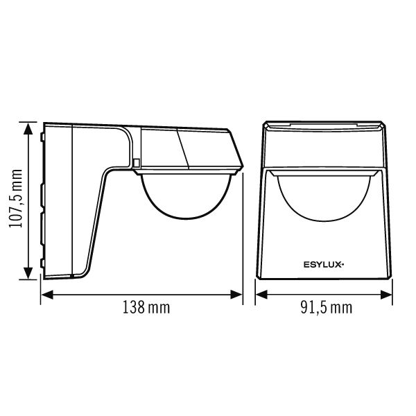 ESYLUX EM10025396 Aussenbewegungsmelder DEFENSOR MD 280° 40 IR 1C IP55 WH