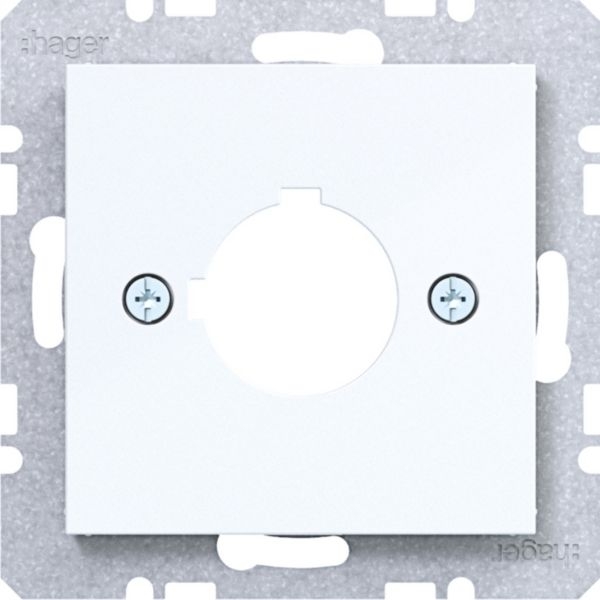 Hager WAF1172WG Zentralplatte für Melde- und Befehlsgerät Ø 22,5mm, A.x/C.x/S.x/B.x/Q.x/K.x, lichtweiß glänzend