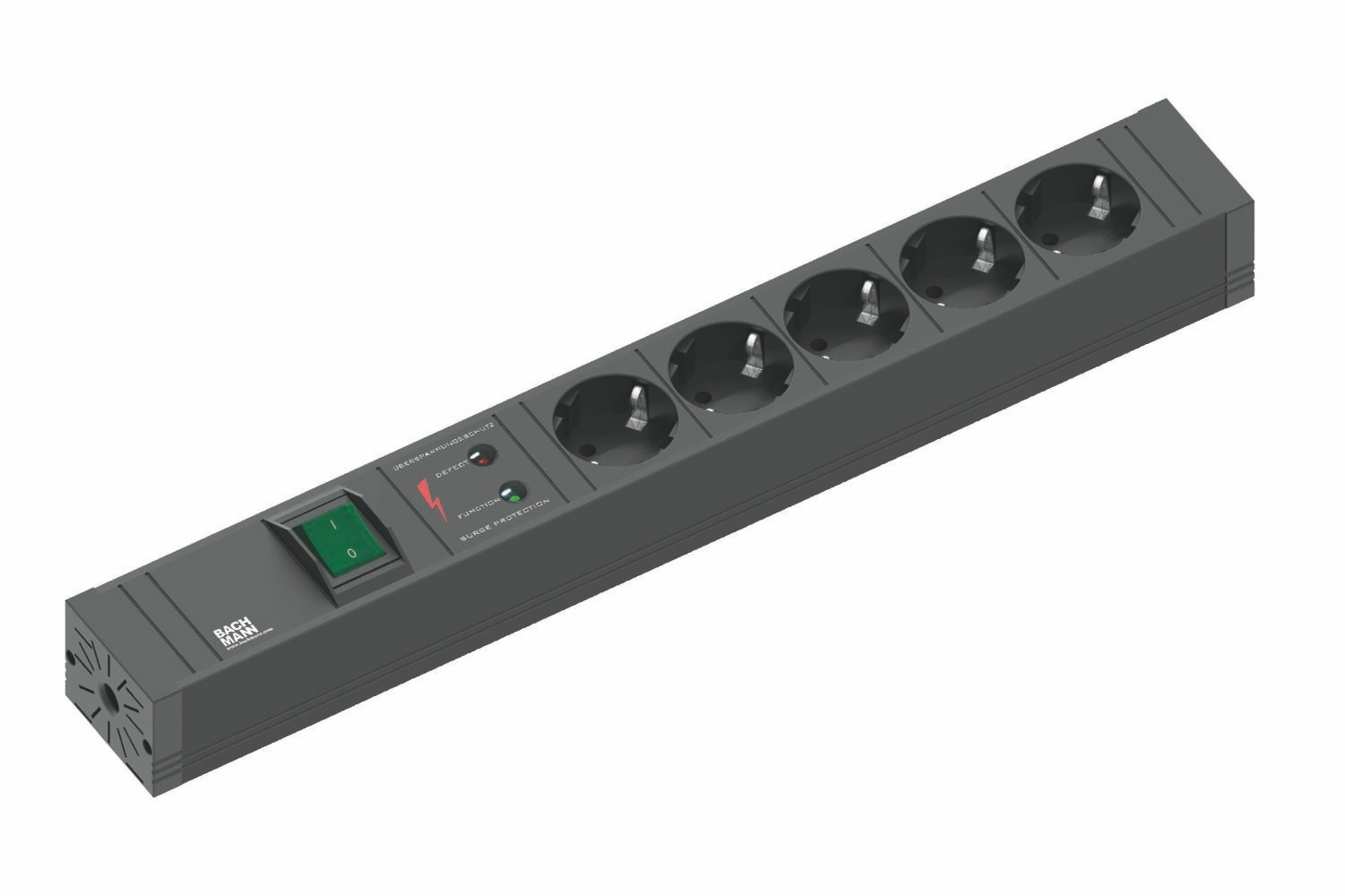 Bachmann 420.0022 Steckdosenleiste CONNECT LINE 5x CEE7/3 1x Schalter 1x ÜSS Strom 2,0m