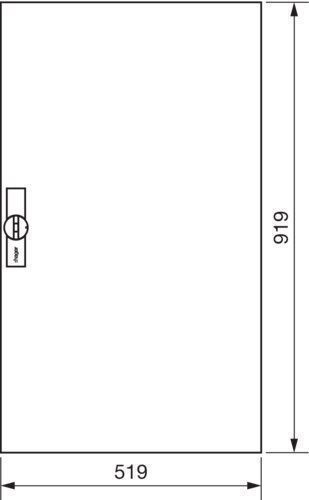 Hager FZ014N Ersatztür rechts mit Stangenverschluss, Klappgriff, für Hager-Schränke, 950 x 550 mm