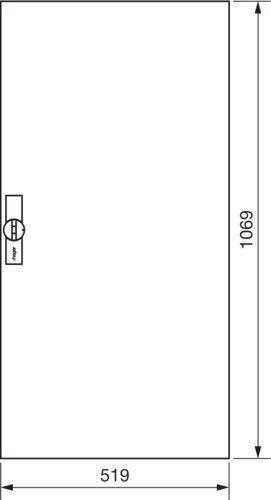 Hager FZ022N Ersatztür rechts mit Stangenverschluss, Klappgriff, für Hager-Schränke, 1100 x 550 mm