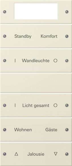 Gira 221501 Wippenset 5-fach Plus (2+3) beschreibbar, System 55, Cremeweiß glänzend (lackiert)