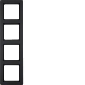 Berker MAN0201423 Rahmen 4-fach, Q.1, tiefschwarz matt
