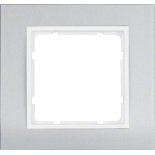 Berker 10113904 Rahmen 1-fach, B.3, Alu/polarweiß matt, Aluminium eloxiert