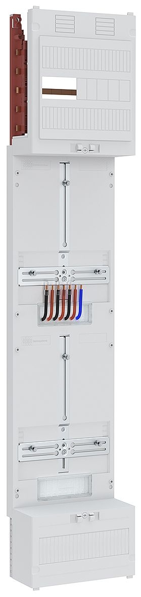 ABN Z18ZZ1510 Zählerfeld 3Pkt, 1Z/Res, mit Klemmstein, 5-polig, BxH 250x1200 mm, grau