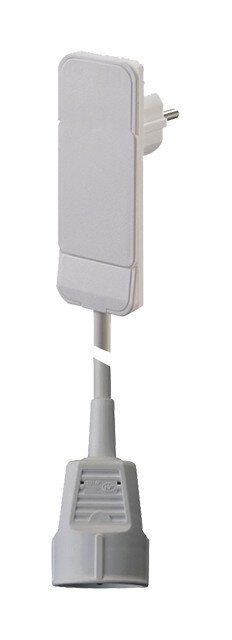 Bachmann 933.006 Flat Plug Schutzkontaktstecker, kein Auswurf, mit 1,5m H05VV-F 3G1,5, mit Schutzkontaktkupplung (mit Kinderschutz)