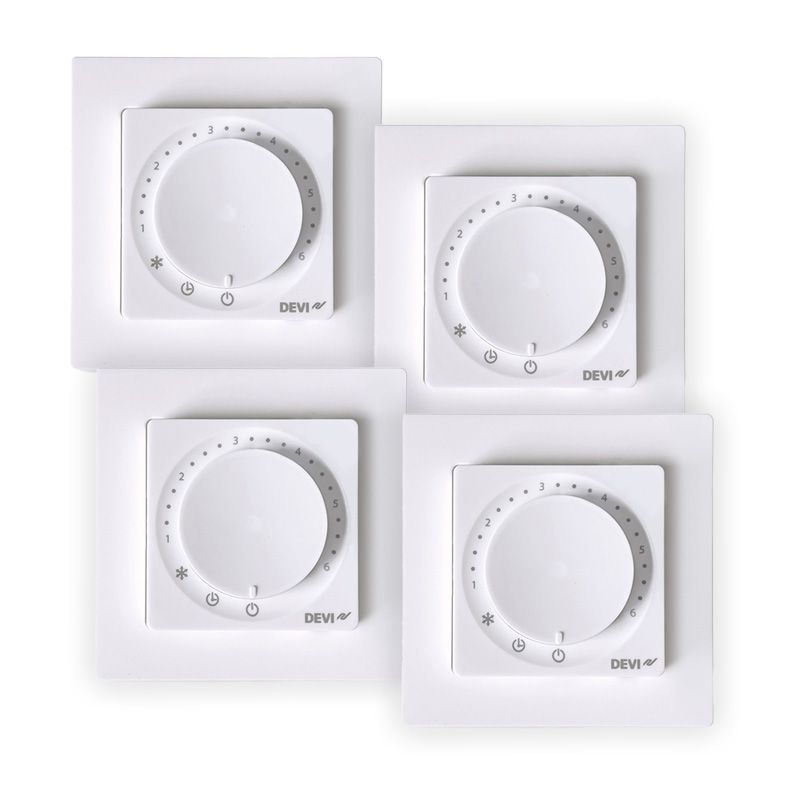 Devi 140F1160-4 DEVIreg™ Basic Progammierbarer Fussbodenboden-Thermostat, 4er Set
