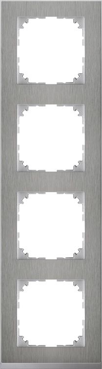 Merten MEG4040-3646 Rahmen 4-fach, M-Pure Decor, Edelstahl/aluminium