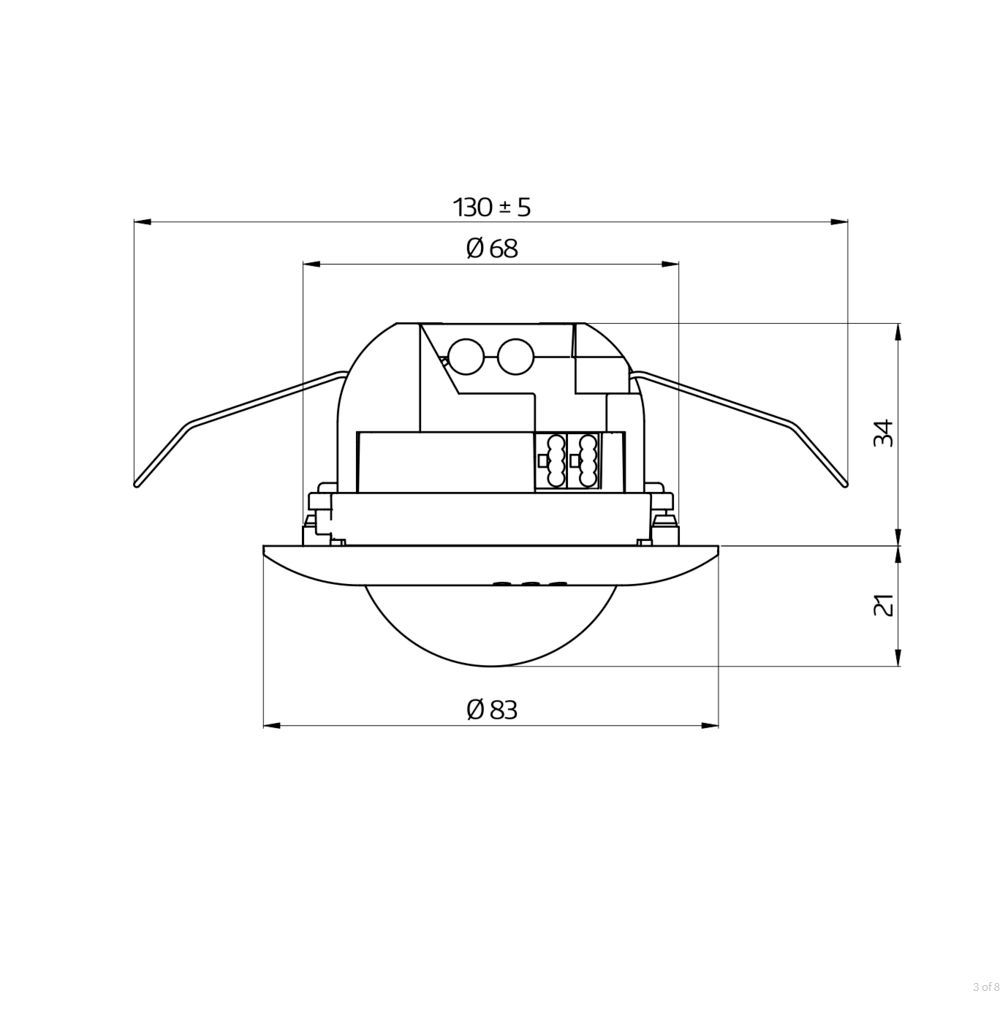 B.E.G. 93513 PD2N-KNXs-DX-UP KNX-Präsenzmelder 360°, Ø 106 x 42 mm, weiß matt