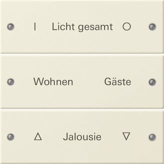 Gira 220301 Wippenset 3-fach beschreibbar System 55 Cremeweiß lackiert