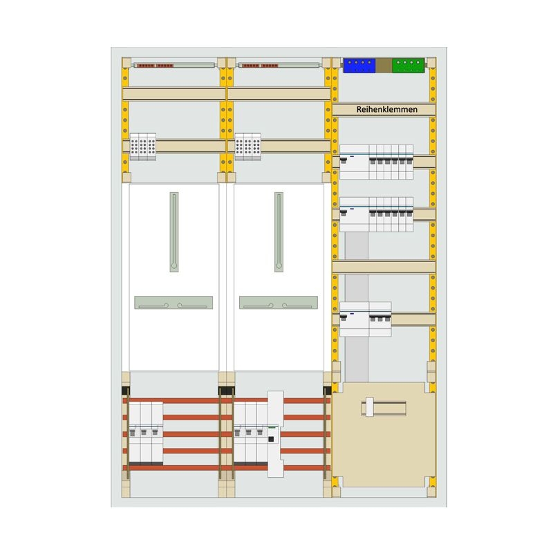 ABB Striebel&John Zählerschrank Typ 8, 3xFI, 12xLS, 2xSLS 35A