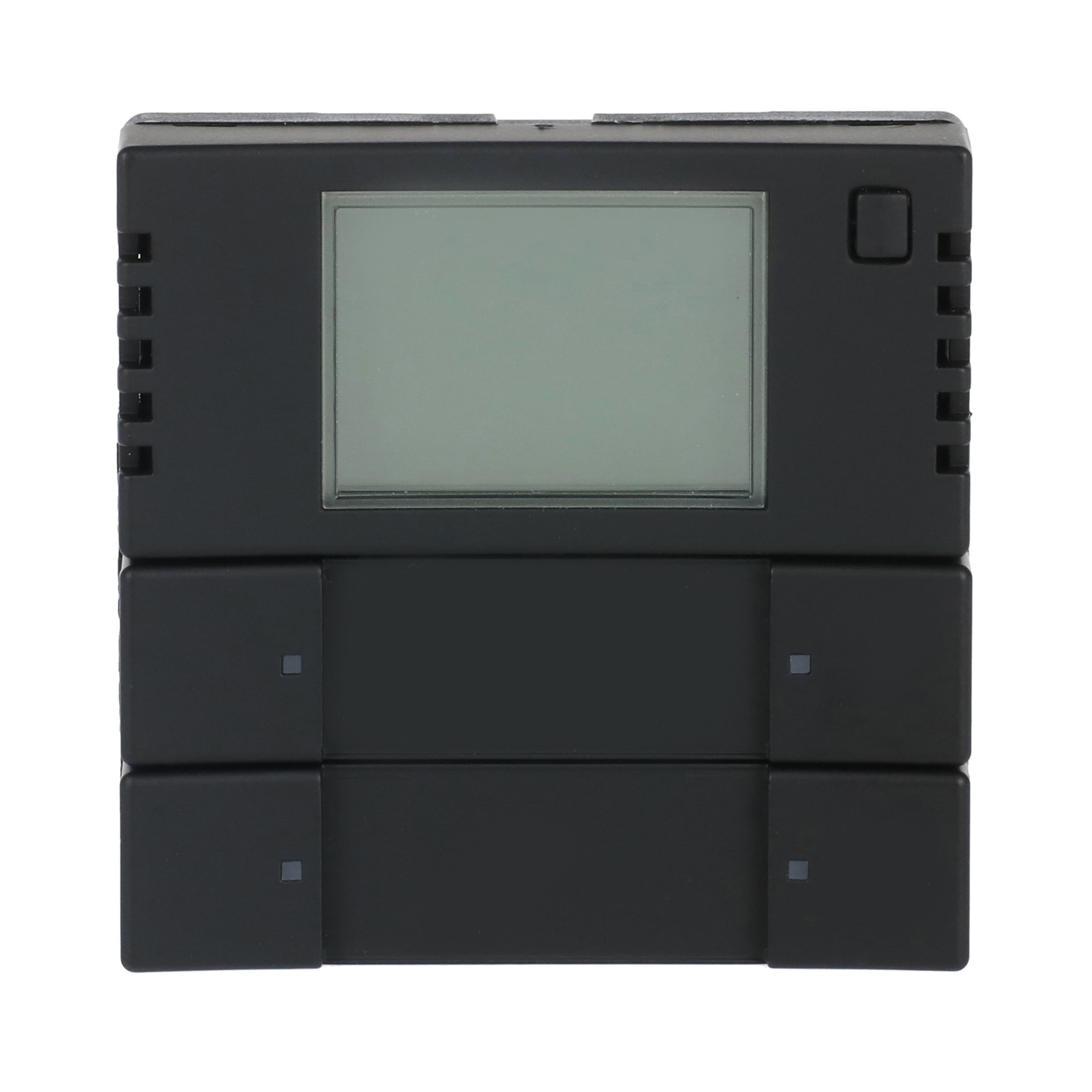 Busch-Jaeger 6128/28-885 Bedienelement 2/4-fach, Raumklima, mit Raumtemperaturregler, Multifunktion/Farbkonzept, schwarz matt, Plattform 63, KNX