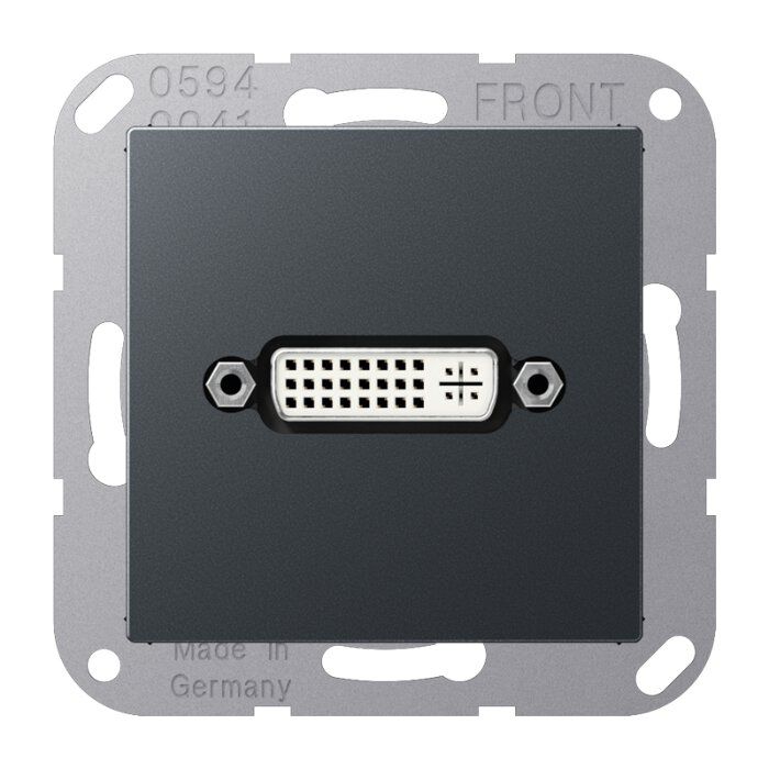 Jung MAA1193ANM DVI, MultimediaAnschlussystem DVI, Serie A, anthrazit matt