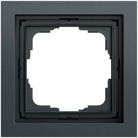 Gira 0211735 Abdeckrahmen 1-fach für flachen Einbau, Gira F200, anthrazit (lackiert)