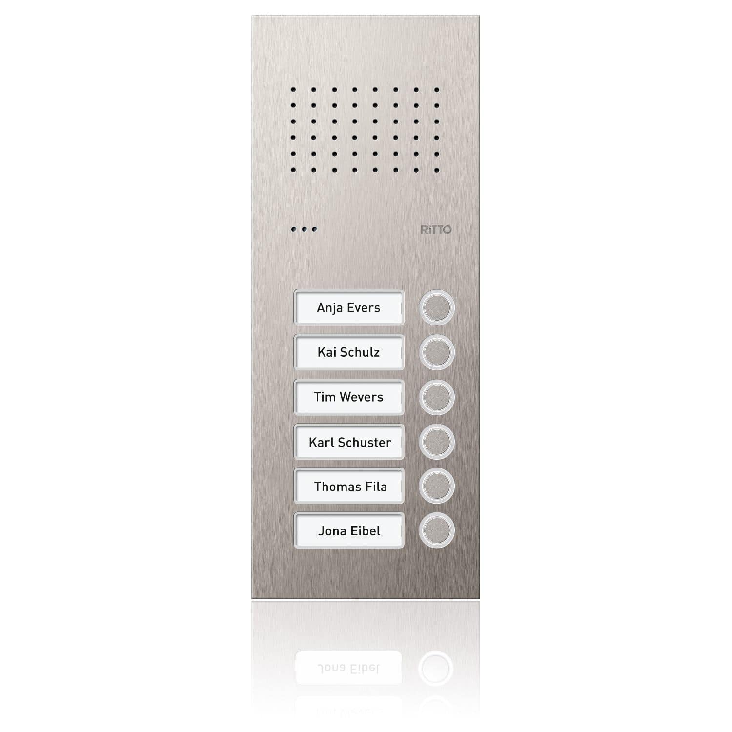 Ritto RGE1810625 Acero Pur Edelstahl-Türstation für 6 WE, Unterputz