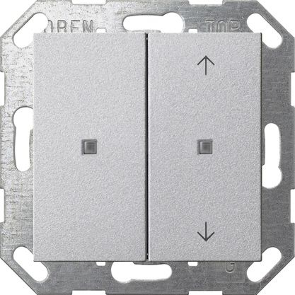 Gira 517526 Taster Wippe 2-fach unbedruckt/Pfeile , One und KNX, System 55, Farbe Alu