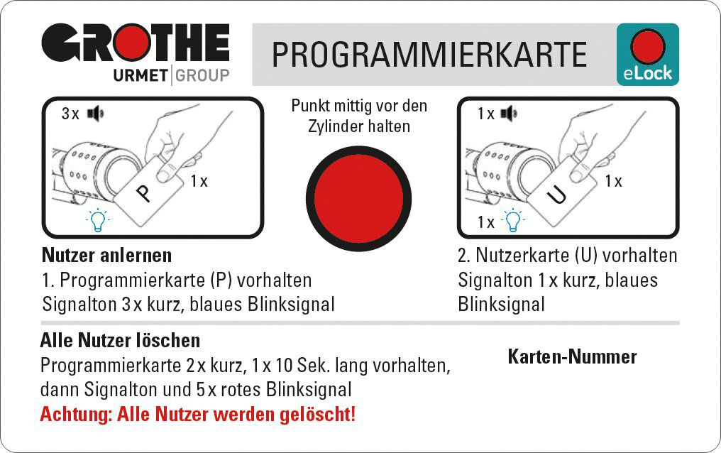 Grothe 93531 Programmierkarte für elektronischen Zylinder eLock