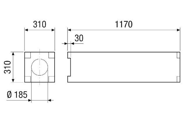 Maico PP45DFK Dachdurchführungskanal 1170mm für Endmontage-Sets