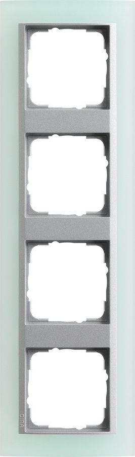 Gira 021451 Abdeckrahmen 4-fach Zwischenrahmen Farbe alu, Gira Event Opak, mint