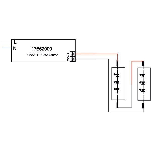 Brumberg 17662020 LED-Konverter 350 mA, 1-7,2 W, schaltbar, Plug&Play und Anschlussbox