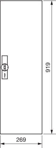 Hager FZ013N Ersatztür rechts mit Stangenverschluss, Klappgriff, für Hager-Schränke, 950 x 300 mm
