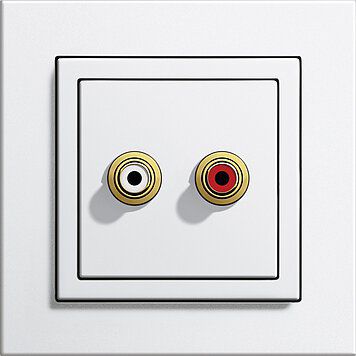 Gira 563203 Cinch Audio Lötanschluss, Einsatz reinweiß glänzend