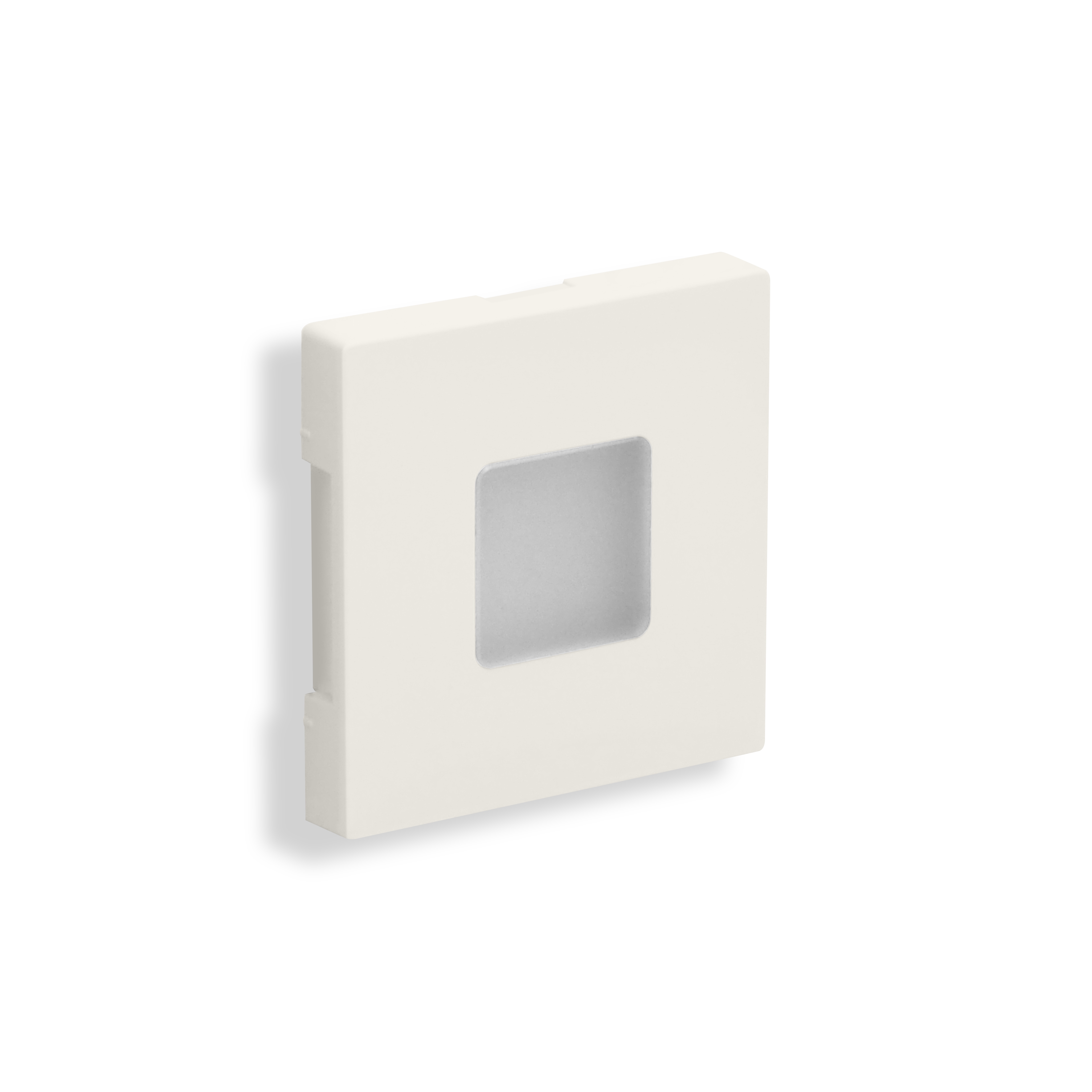 qles WEQ0619 Wandeinbauleuchte Quadrat, für Merten System-M, beleuchtet/LED/warmweiß (3000k), Polarweiß glänzend, brillant, IP44