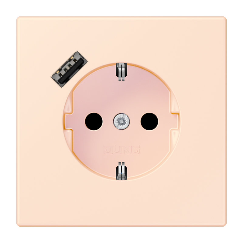 Jung LC152018A226 Schutzkontakt-Steckdose mit USB-Ladegerät Typ A, Safety+, Les Couleurs® 32082, outremer pâle