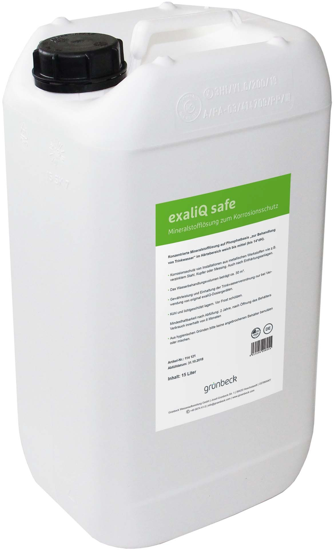 Grünbeck 114072 Mineralstofflösung exaliQ safe, Stapelkanister (15 Liter)