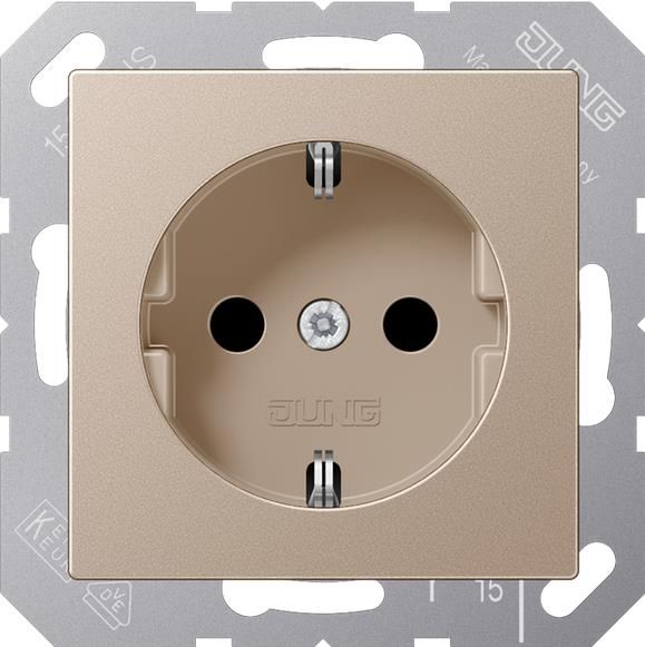 Jung A1520CH Schutzkontakt-Steckdose, 16 A 250 V ~, Duroplast lackiert, Serie A, champagner