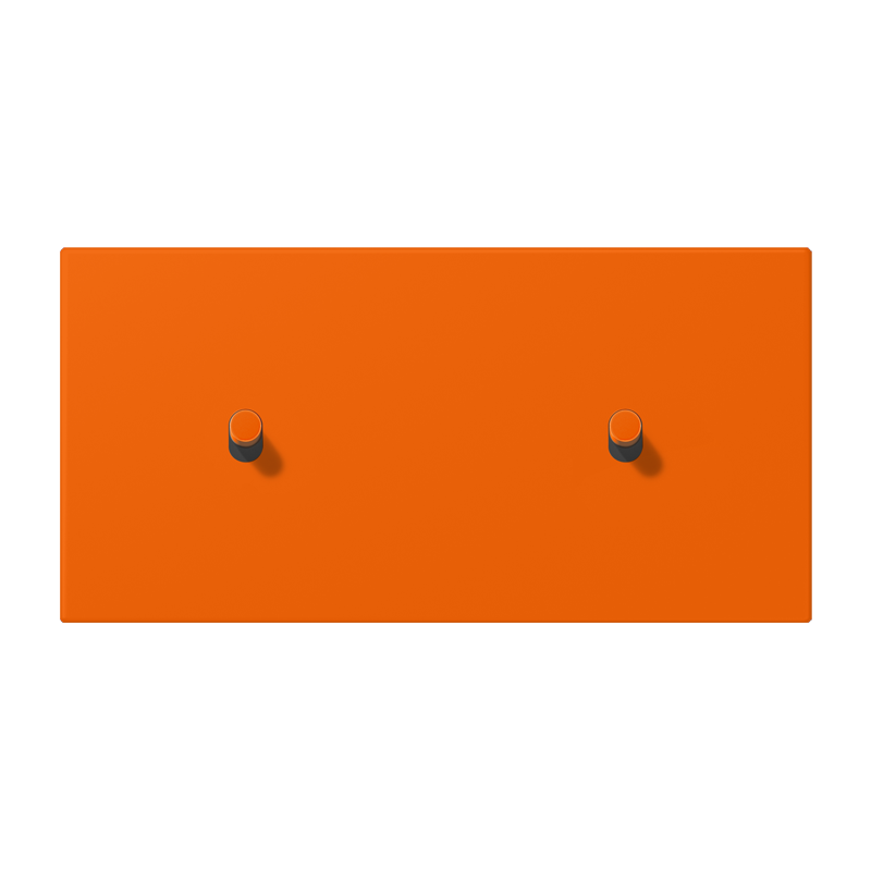 Jung LC12-200R0224 Abdeckung mit Kipphebel "Zylinder", 2 x 1 Kipphebel, waagerecht, orange