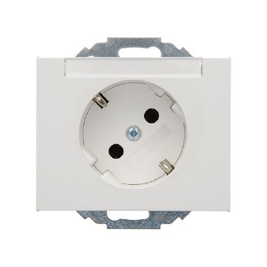Berker 47287109 Schutzkontakt-Steckdose 45° mit Beschriftungsfeld, K.1, polarweiß glänzend