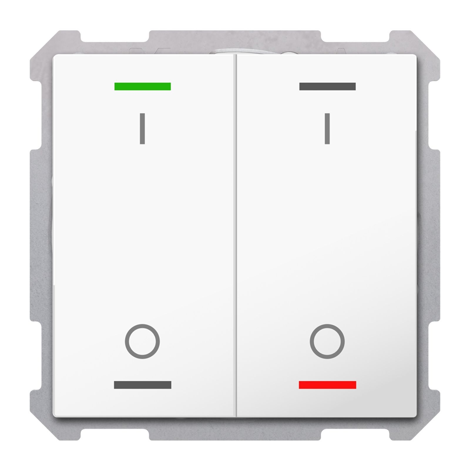 MDT TAL-6302B04.02S KNX Taster Light 63 2-fach, RGBW, Studioweiß glänzend, Schalten