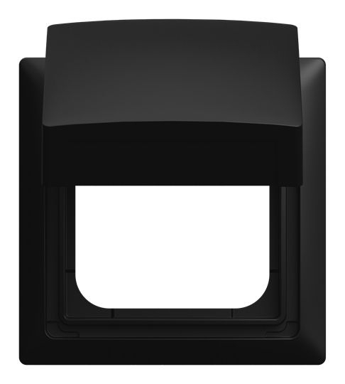 Busch-Jaeger 2518-WD-915 Rahmen 1-fach IP44, mit Klappdeckel und Dichtungsring, Busch-balance SI, schwarz matt